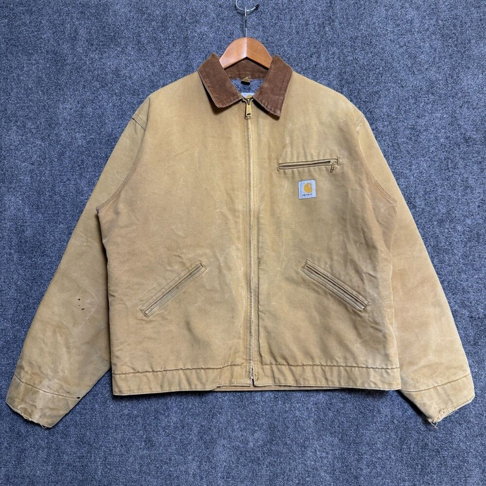 Vintage Carhartt Jacket Mens XL Tan Detroit Blanket Lined Workwear 6BLJ